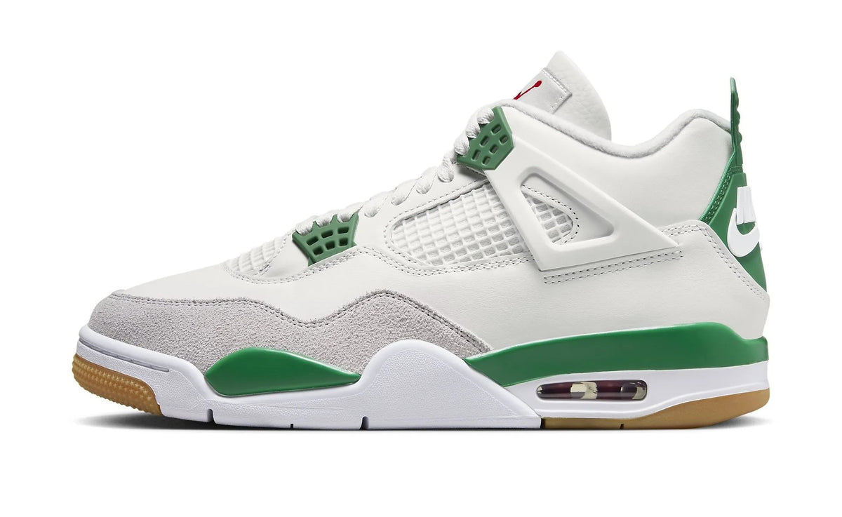 Green hot sale white jordans