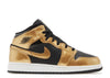 AIR JORDAN 1 MID SE (GS) DR6967-071 / BLACK / METALLIC GOLD