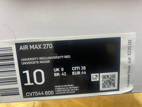 Air Max 270 'University Red' (M) CV7544 600