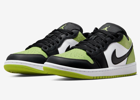 Air Jordan 1 Low Covered in Vivid Green Snakeskin  dx4446-301