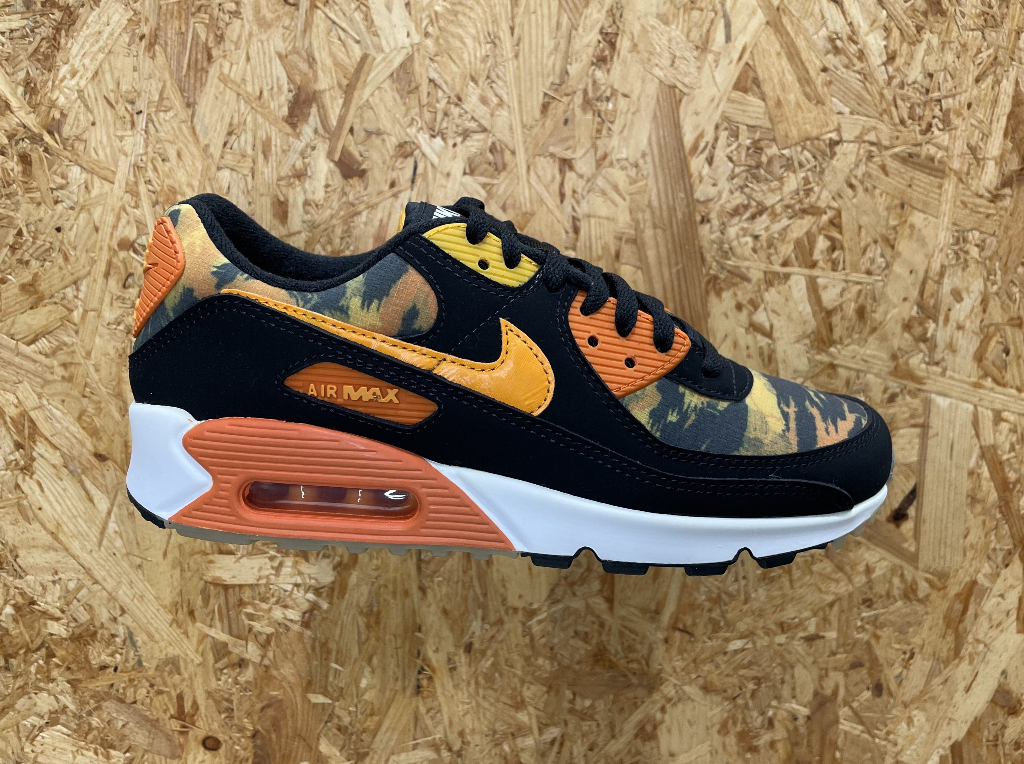 orange and black air max 90s