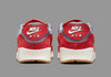 NIKE AIR MAX 90 PREMIUM (M) DH4621-600 / GYM-RED / PALE IVORY / SMOKE GREY