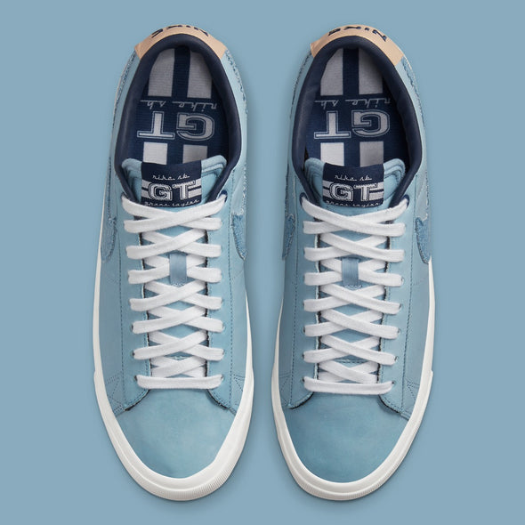 NIKE ZOOM BLAZER SB LOW PRO PRM (M)  DM8890-100 / SUMMIT WHITE / MIDNIGHT NAVY