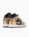 AIR JORDAN 1 MID SE (GS) DR6967-071 / BLACK / METALLIC GOLD