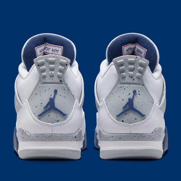 AIR JORDAN 4 RETRO "MIDNIGHTNAVY" (M) DH6927-140 / WHITE / MIDNIGHT NAVY